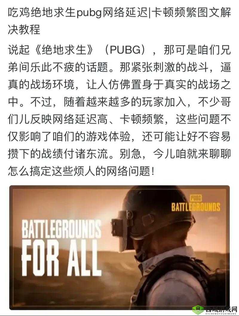 绝地求生刺激战场新版本游戏卡顿问题全面剖析与高效解决方法分享