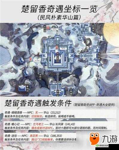 楚留香手游玩家必看，神秘人华山奇遇任务坐标地点全面解析
