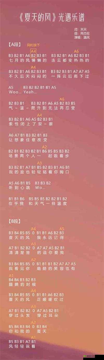夏天的风在光遇中如何用竖琴或吉他弹奏？数字简谱攻略大揭秘